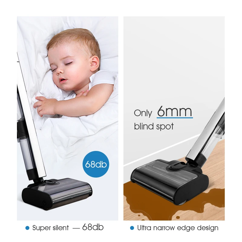 Cordless Upright Vacuum Cleaner 14Kpa Suction Auto Dry Rolling Brush Floor Washer