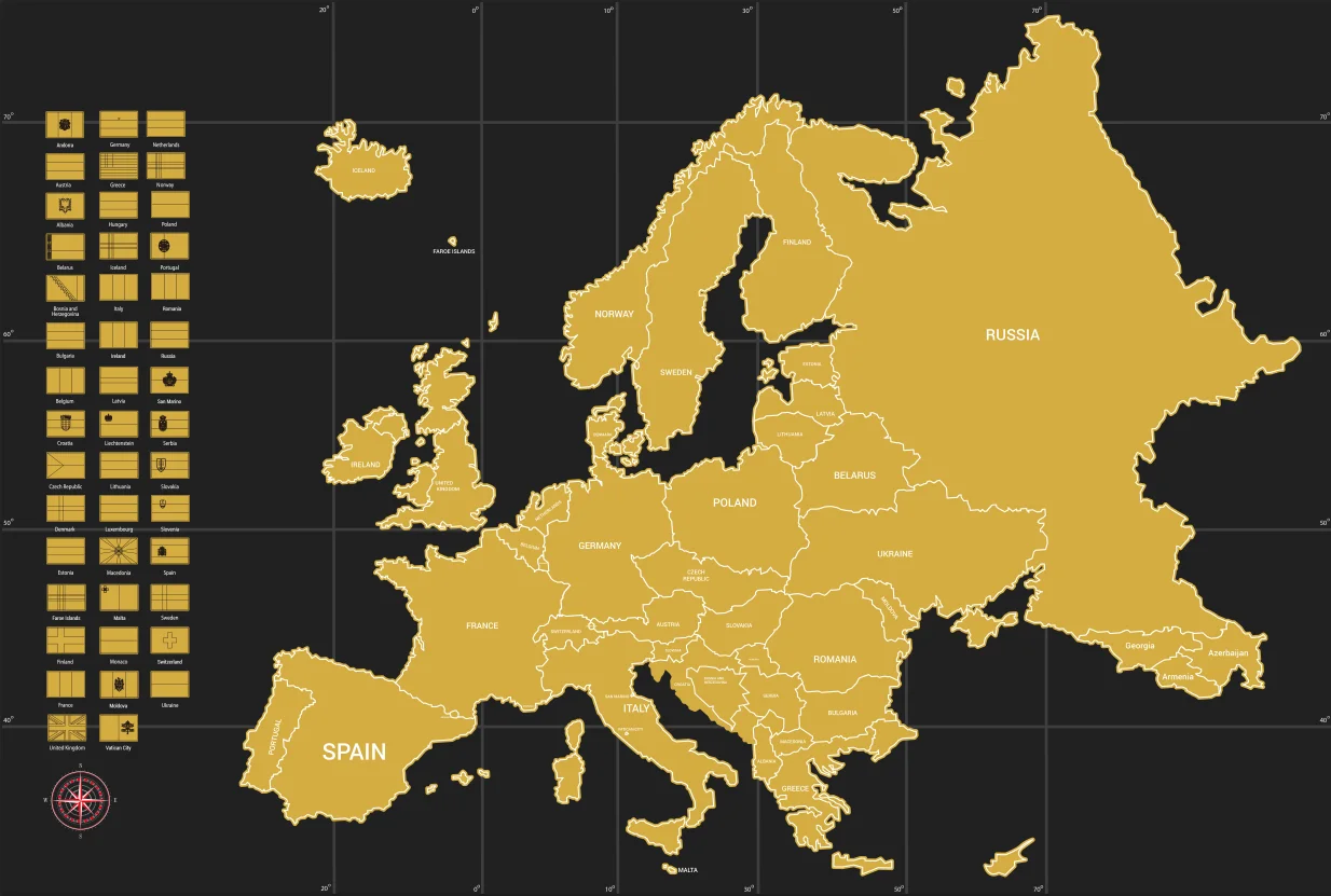 Amazon hot sale New design wholesale scratch off psoter scratch off map Europe map