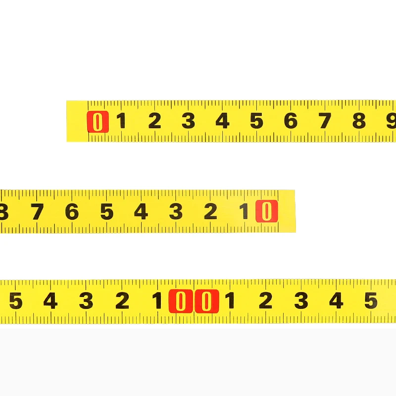 Self-Adhesive Measuring Tape Table Saw Steel Ruler 1M-5M Yellow White Strong Sticky Fastpad Standard Reverse Measuring Tape