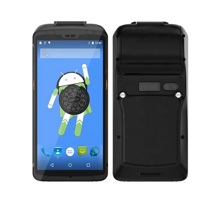 Android 8.1 PDA with built-in thermal printer Handheld industrial terminal rugged data collector printer