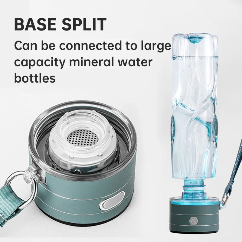 2024 New Portable 2-in-1 1500ml Hydrogen Water Bottle Generator Electric with SPE PEM Technology for Car and Household Use