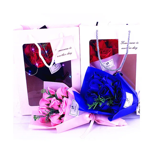 Ammy valentines day gift 9 Soap flower simulation bouquet gift for mothers day gifts artificial flowers bouquet