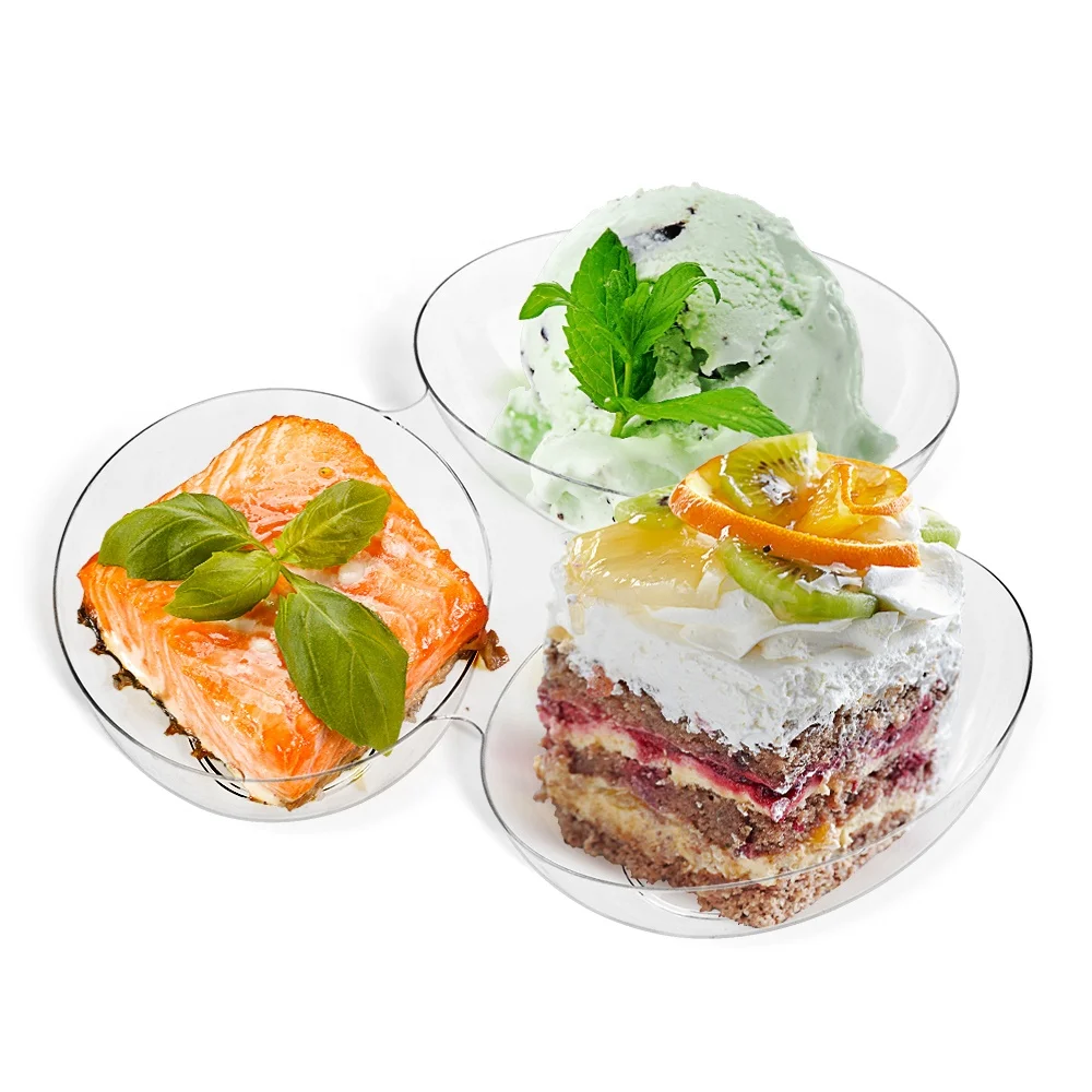 Europe-Pack new arrival food grade 290ml oval shape snack serving dish 3 parts