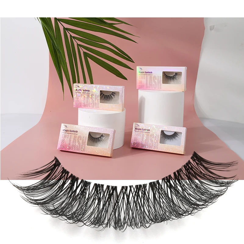 3D Synthetic False Eyelashes Private Label Fluffy Korean PBT Fiber Material Faux Lash For Sale Vegan Lashes