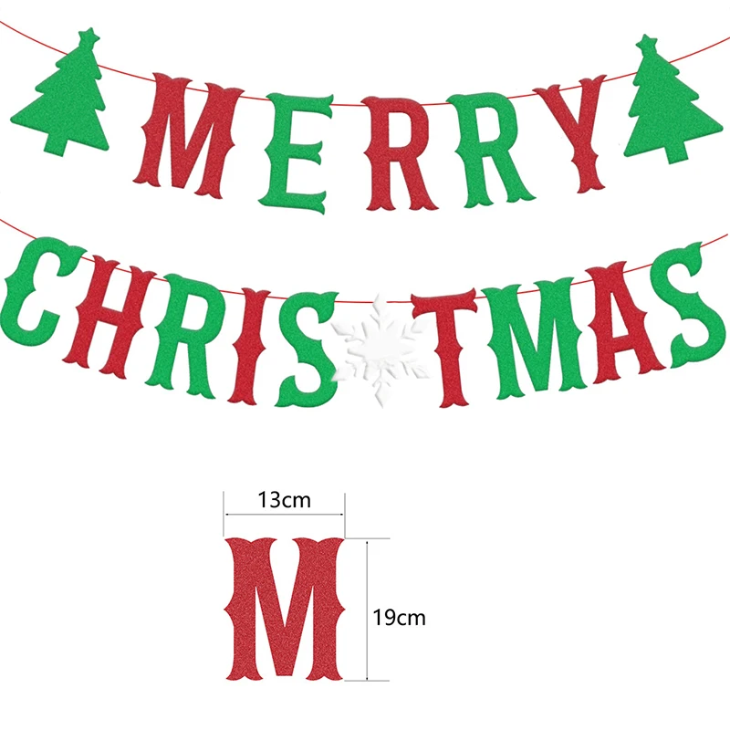 YR Christmas Paper Bunting Merry Christmas Letter Paper Banner