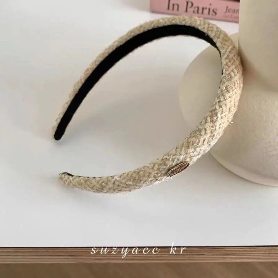 Plaid Knitted Hairbands for Women Fashion Tweed Hair Hoop for Girls fashion personality simplicity