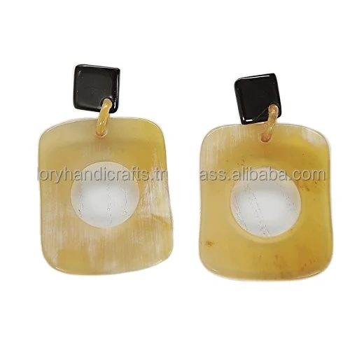 Hand Carved Horn Earrings Modern Design Fashion Earrings for Womens at Bulk Price