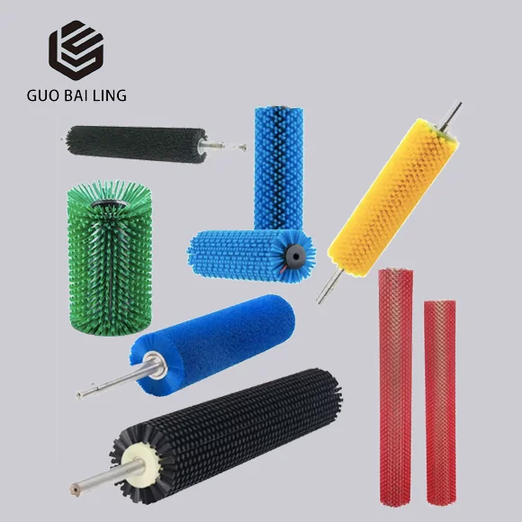Custom Assemble Polishing Brass Wire Double Stainless Steel Belt Spiral Roller Brush with Shaft