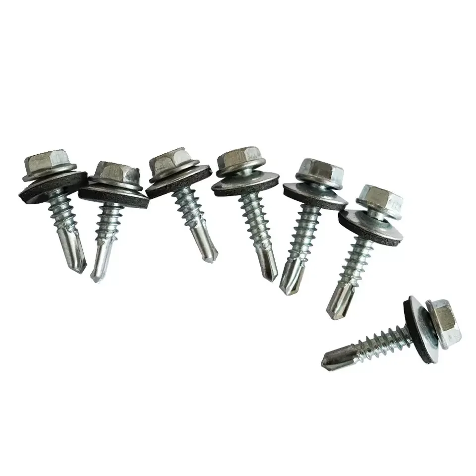 DIN7504K manufacturer Bright Zinc Plated Hex Head EPDM Washer Self drilling screw self tapping screws
