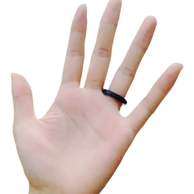 Wholesale Black Fashion Jewelry Reduce Radiation Natural Semi-precious Stone Quartz Shungite Ring