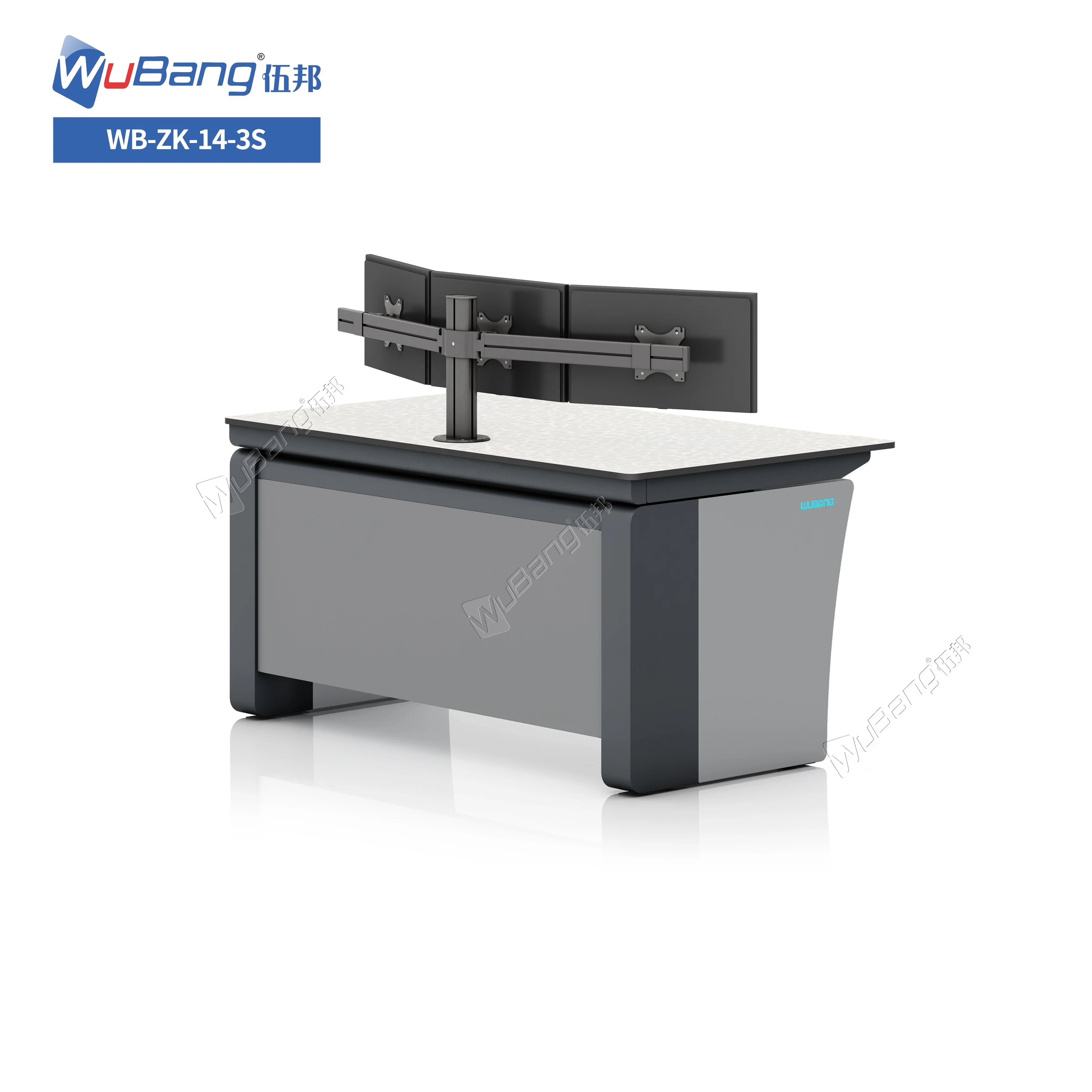 Custom Sit-stand Adjustable Console Desk Traffic Center Command Operation Console With 3 Monitors