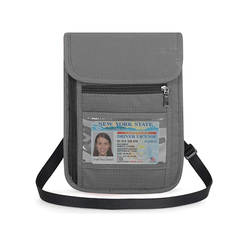 Neck Pouch with RFID Protection Passenger Waterproof Breast Pocket for Men and Women Shoulder Bag