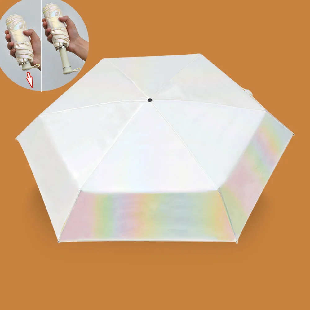 Cheap Custom 5 Fold Sun Rainy Mini UPF,UV Lightweight Pocket Small umbrellas with Telescopic Shaft/