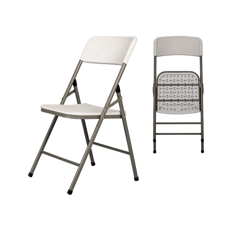 Popular Factory Cheap Outdoor HDPE Metal Banquet Portable White Plastic Folding Chair