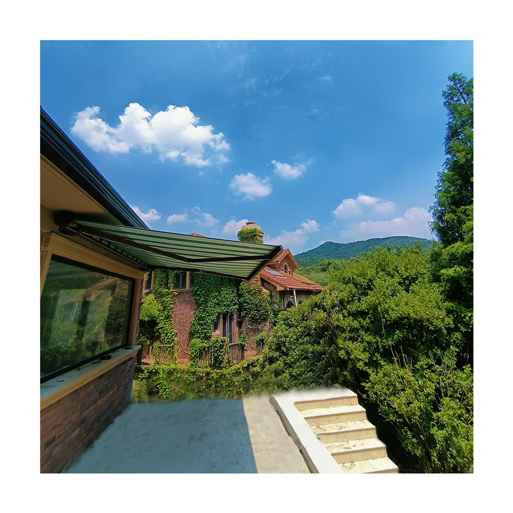 Garraf Folding Arm Folding Awning Retractable Outdoor Aluminum Curved Arm Awning For Corner