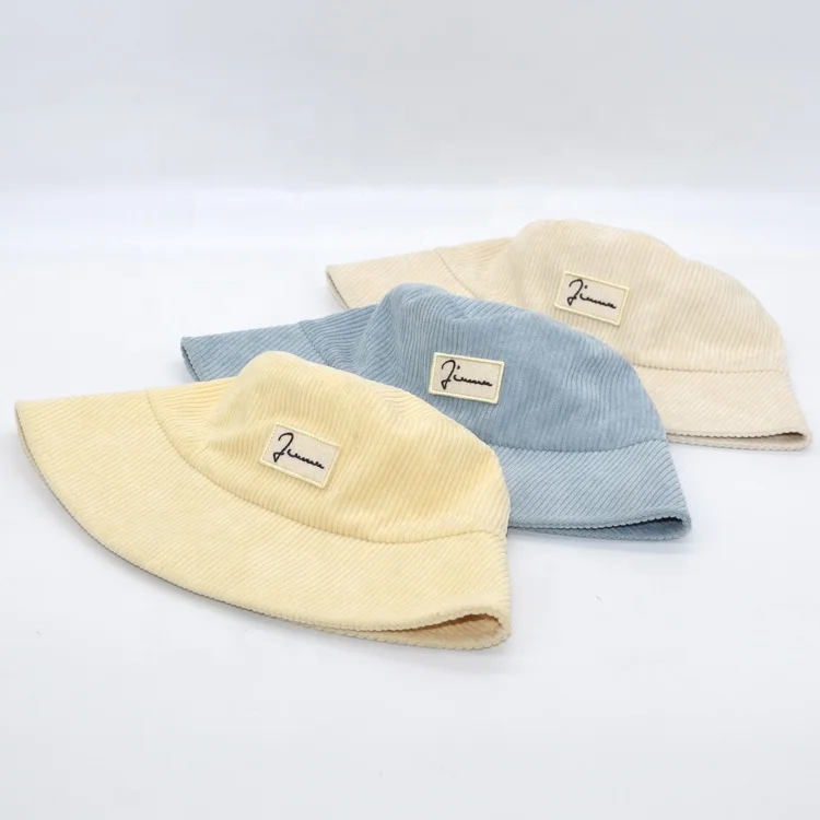 Corduroy fabric bucket cap strip fabric fisherman hat Amazon hot sale bucket cap