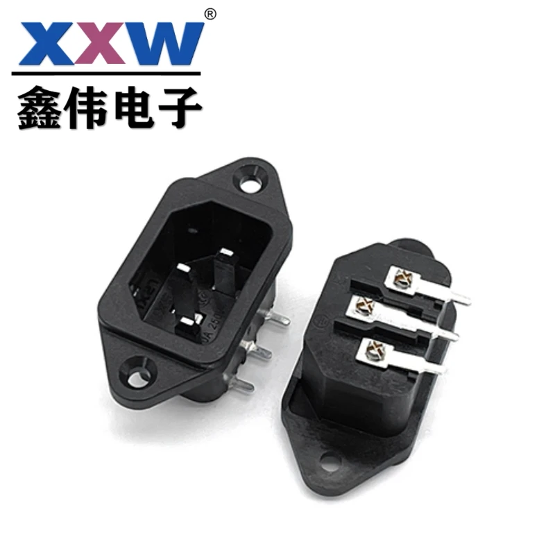 AC power socket bent foot flat foot side socket high temperature and flame retardant