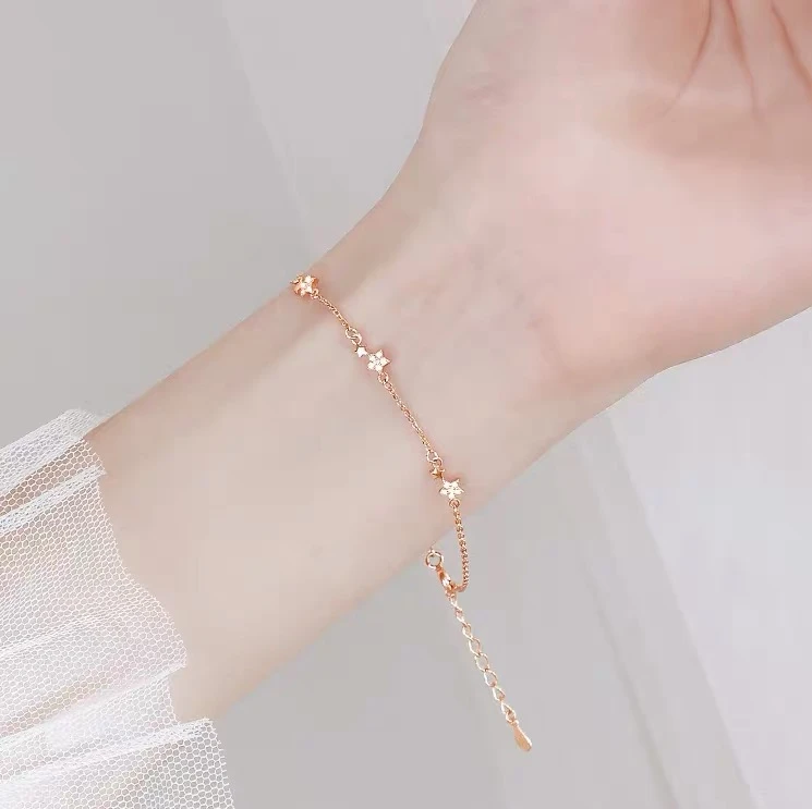 Ins меньшинств Дизайн Женские студенческие утепленные полусапожки Стерлингового Серебра Простой Личность Женская супер фея звезда браслет