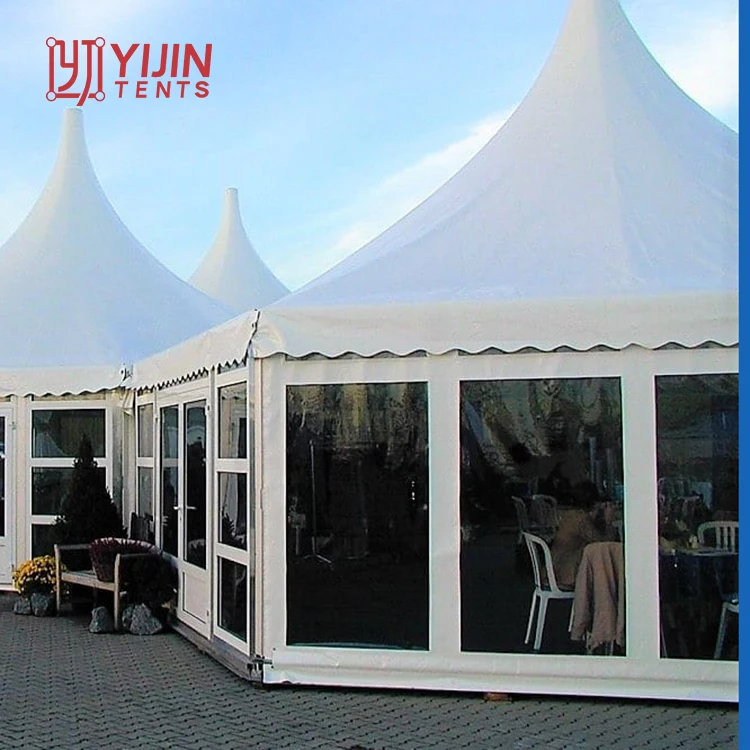 3x3 5x5 10x10 high peak white pvc fabric canopy outdoor nice pagoda tent for party 7 by 7