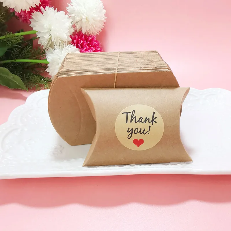 Custom Print Craft Pillow Box Pillow Shape Gold Foil logo Paper Cardboard Boxes