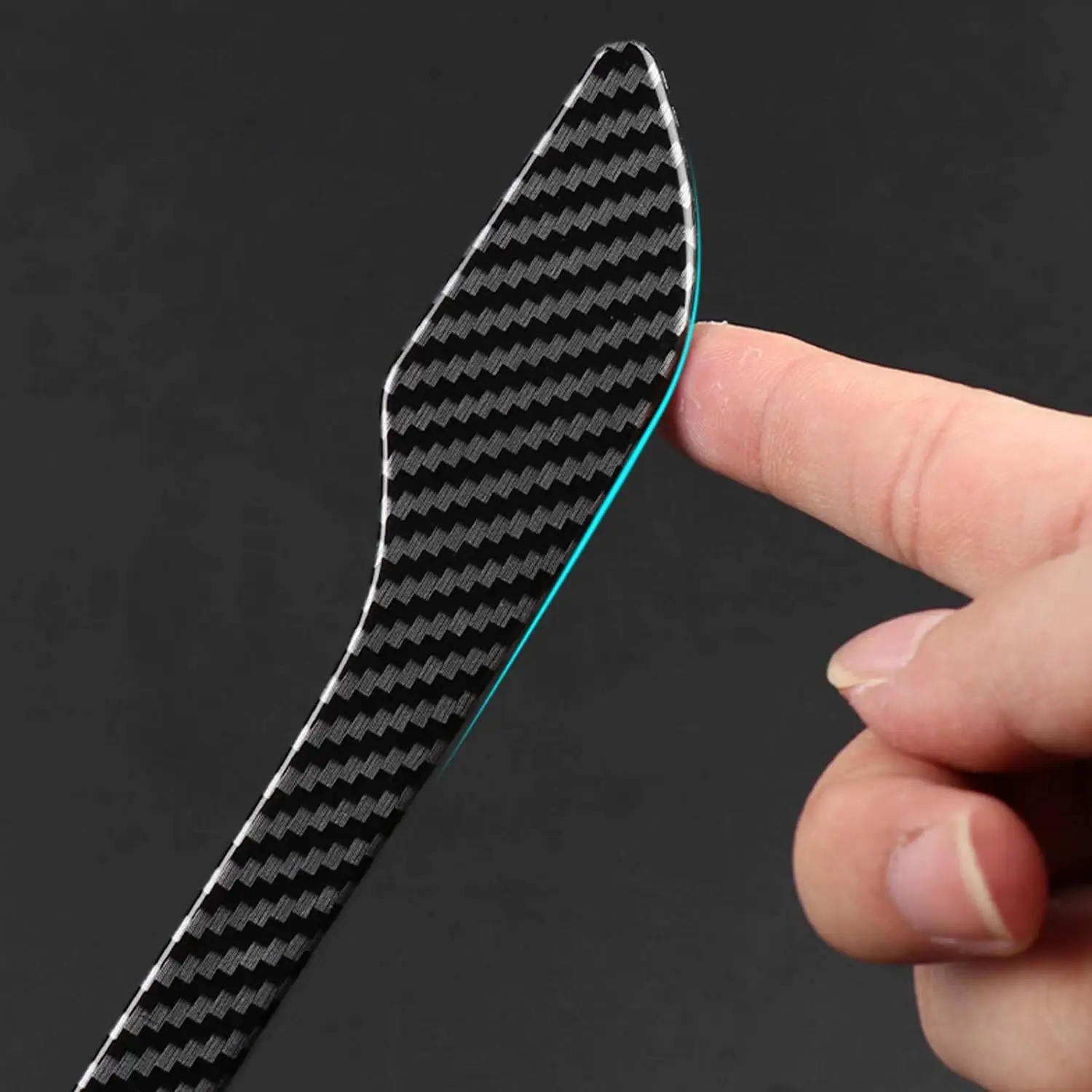 Car Interior Accessories Decoration Replacement Carbon Fiber Door Handle Trims Sticker Cover For Tesla Model 3