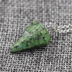 Women Necklaces Stone Pendant gemstone necklace jewelry Crystal Reiki Hexagonal Cone Pendulum necklaces for women 21Colors
