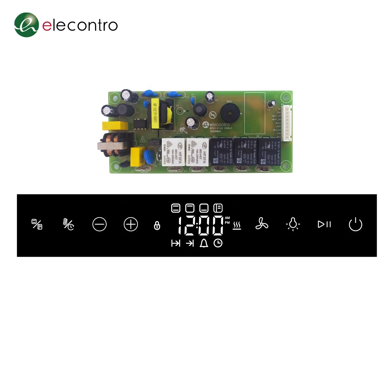 8 Touch Buttons Built-in Multifunction Oven Controller Board