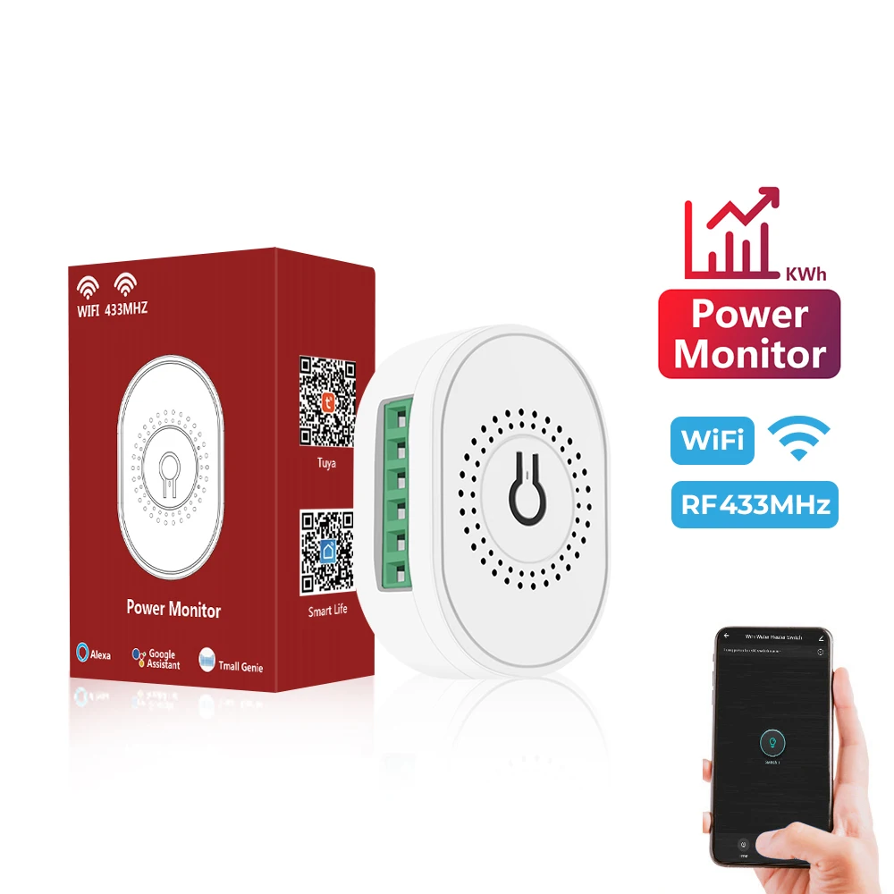 Монитор контроля потребляемой мощности 16A Tuya Wi-Fi RF433 умный беспроводной переключатель света мини 2 Way модуль вкл/выкл таймер Выключатель Для Google