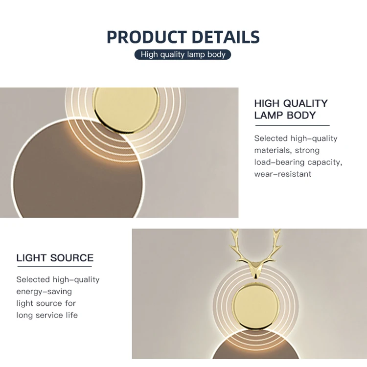 Nordic Modern Style Art Design Home Hotel Bedroom Lighting Surface Mounted Indoor Led Wall Lamp