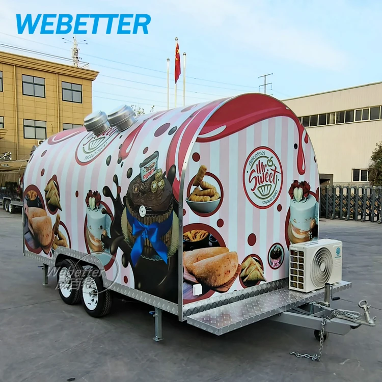 WEBETTER Foodtruck Mobile Kitchen Catering Vans Ice Cream Food Trailer Bubble Waffle Cart Hot Dog Coffee Shop Small Food Trailer