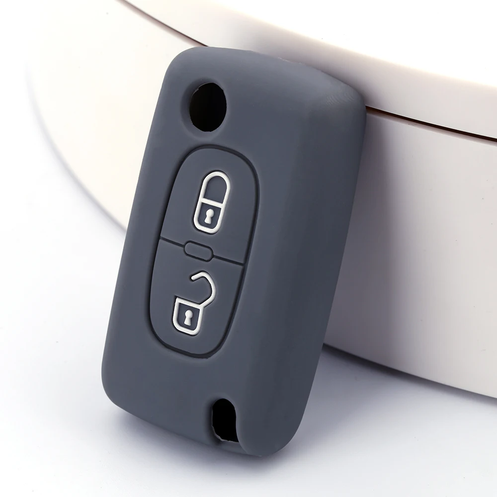 Factory Supply Low Price Protective Silicone Folding 2 Buttons Car Key Cover Case