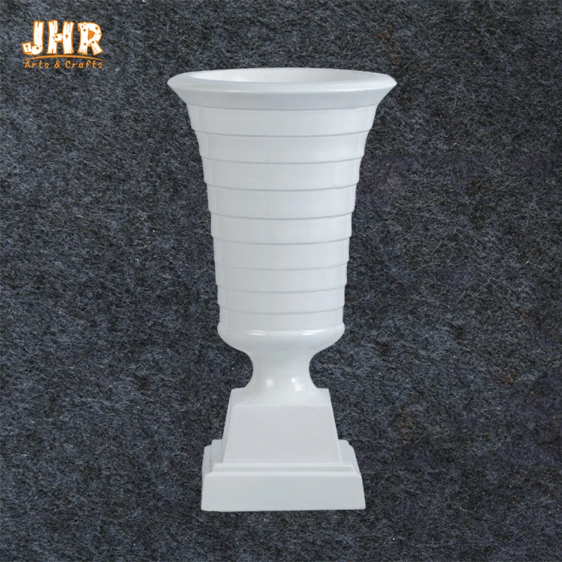 82CM Height Modern Glossy White Trumpet Polyresin Wedding Centerpiece Table Vase