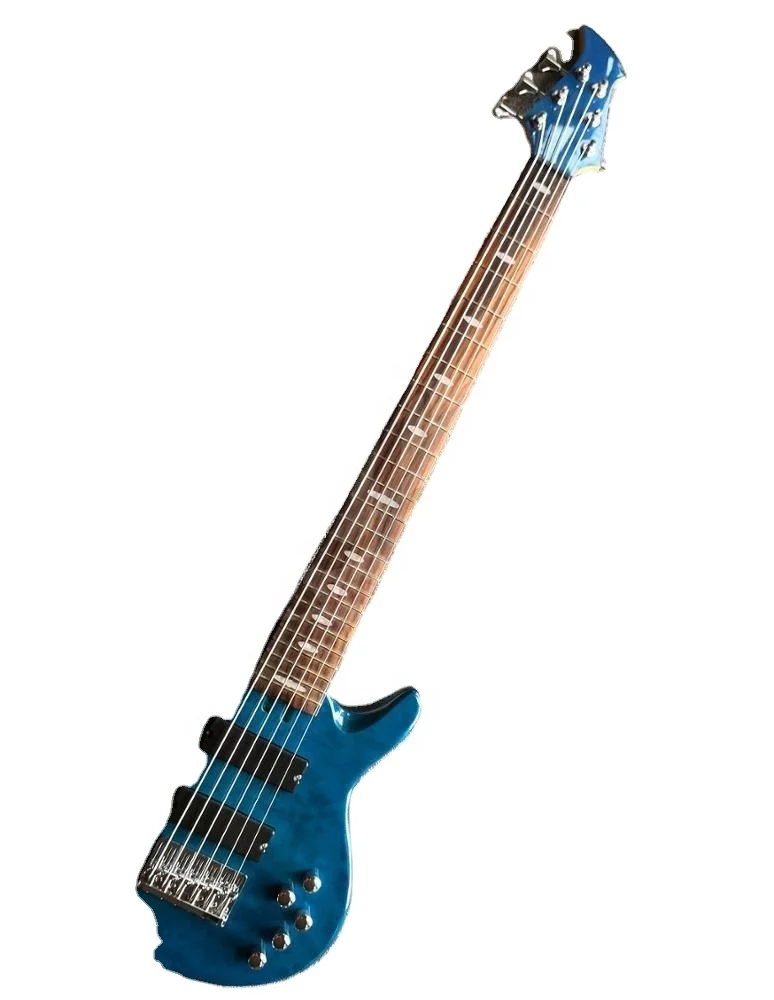 Weifang Rebon 6 String Blot-on Quilt Maple Electric Bass