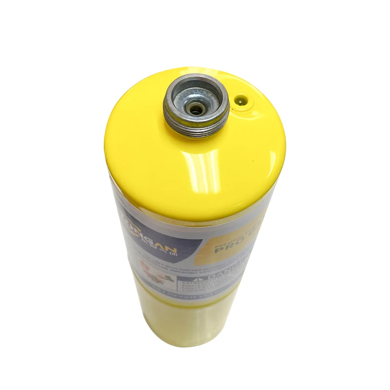 New 1L CAN r600 n butane 115-07-1 propylene R1270 propane 1978 replace map pro gas UN 1077 For brazing welding gases