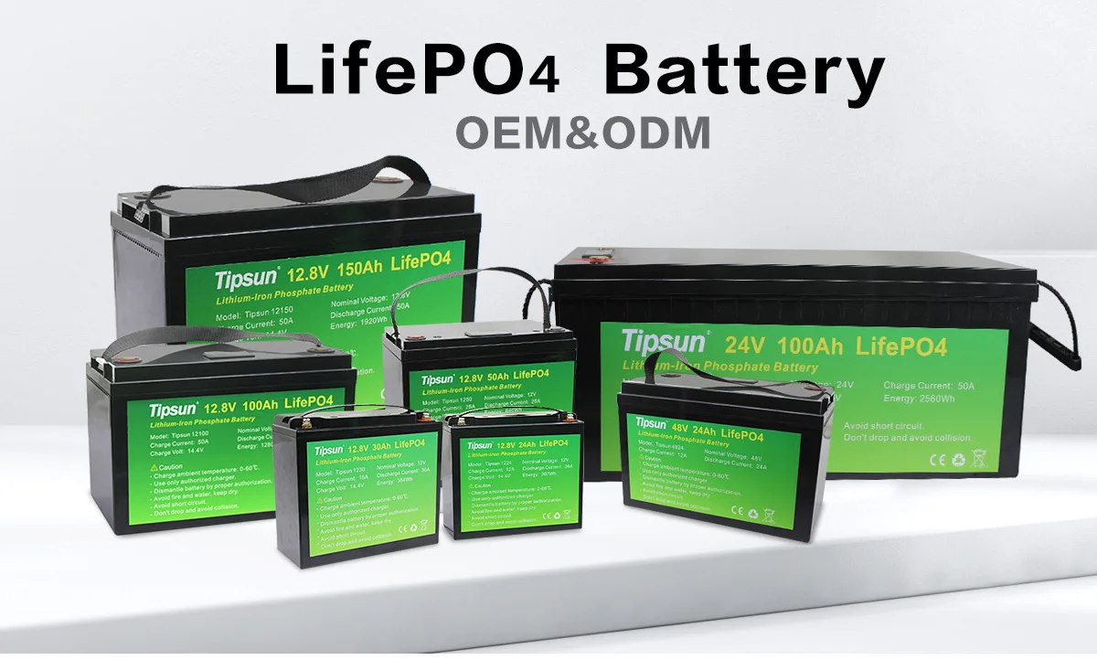 Tipsun Lifepo4 24v 100ah competitive price and large capacity lithium-ion phosphate 24v 100ah rechargeable battery