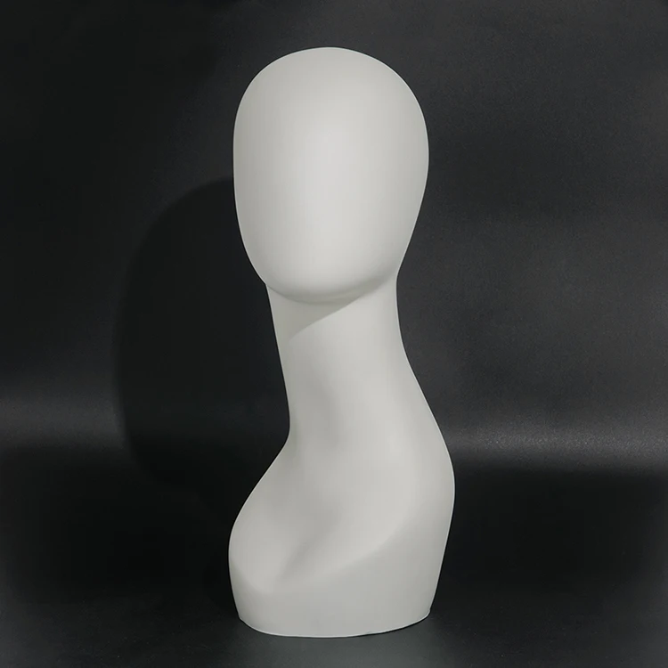 HUAYANG High Quality egg no Face white Black Faceless Mannequin Head for Hat