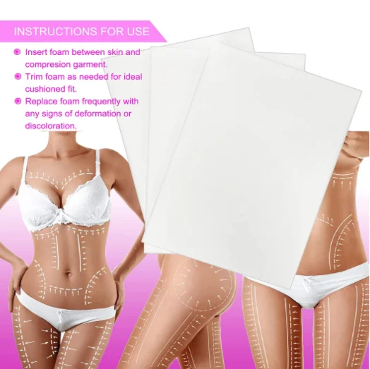 Compression Abdominal Fold 3 Pieces Tummy Liposuction Pads Medical Lumbar Ab Board Sheets Post Op Surgery Lipo Foam For Woman