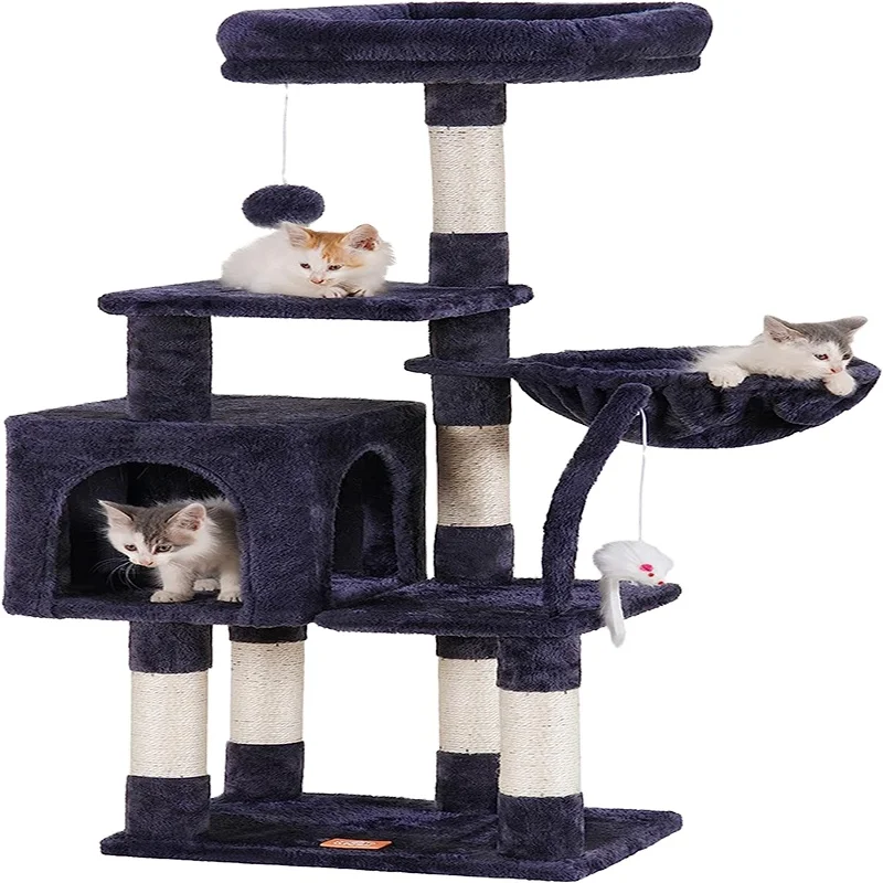 Wholesale cat scratching column large and small cat jumping platform real wood sisal villa cat climbing frame
