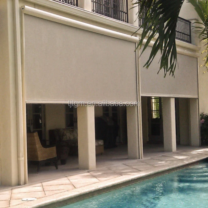 Transparent PVC windproof outdoor garden patio roller blind with zippers window shades low price outdoor sunscreen/blackout shad