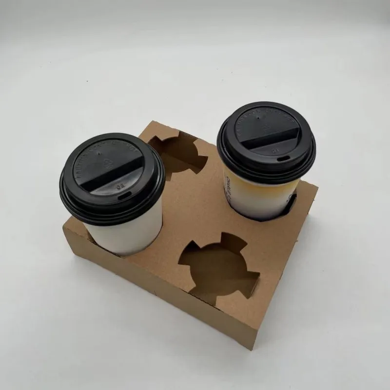 Eco Friendly Cup Carrier Customized Takeaway Disposable Coffee Paper Cups Holder