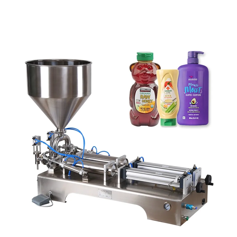 YK G2WG 10-100ml double head Ice Cream Lotion Shampoo High Thick Viscosity paste filling machine