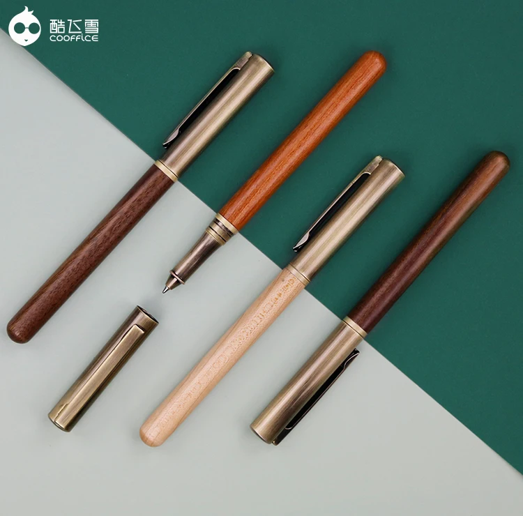Cooffice standard packing wooden gift box packing pen office writing gel ink pen