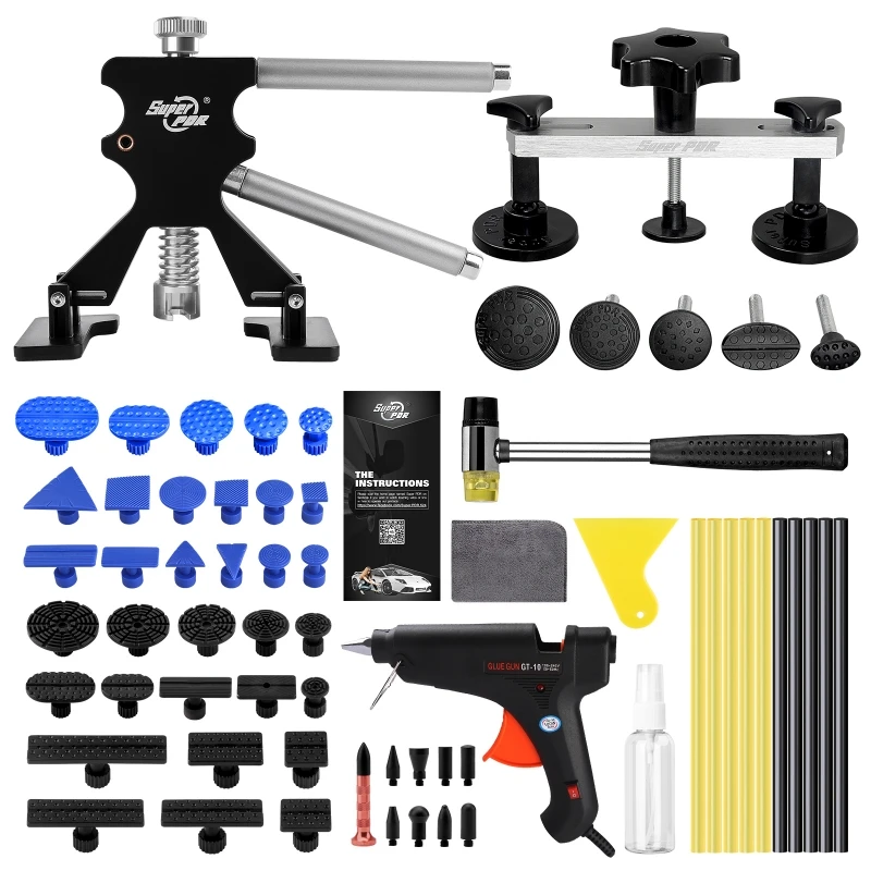 Super PDR Tools New Quality Paint less Dent Removal Car Repair Kit Auto Tools Door Dent Ding Hail Removal
