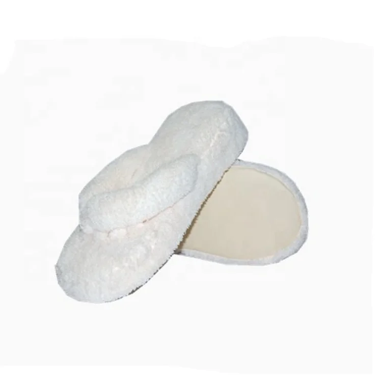 furry  fip flop slipper lady home use white coral fleece indoor slippers