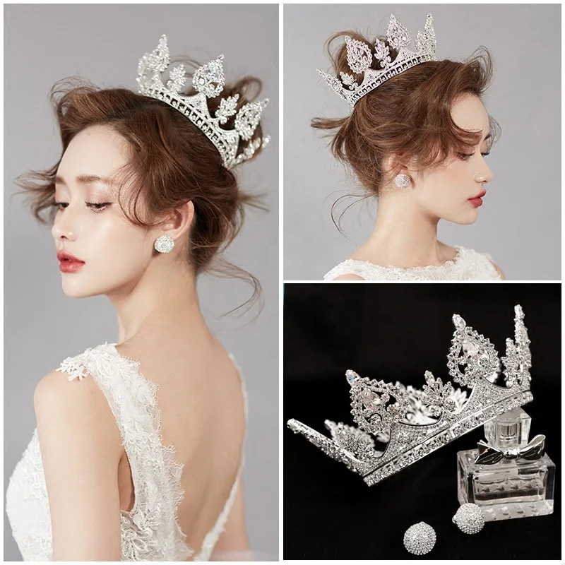 4 дюйма высота Пользовательские изумруд бриллиант праздник диадемы Леди Театрализованное Корона Диадемы