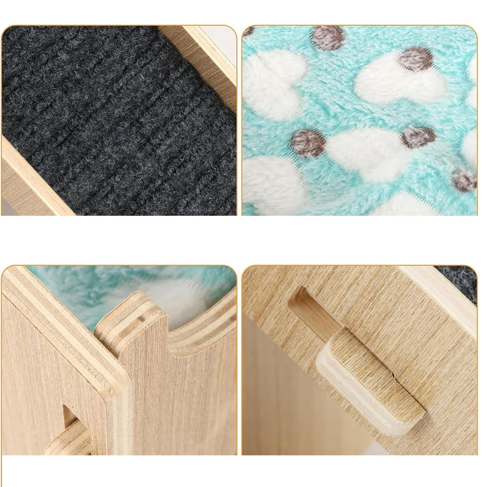 Wooden hamster House with stairs and cushions Removable Guinea Pig Castle Hidden Hut habitat suitable for small animals Pig rabb