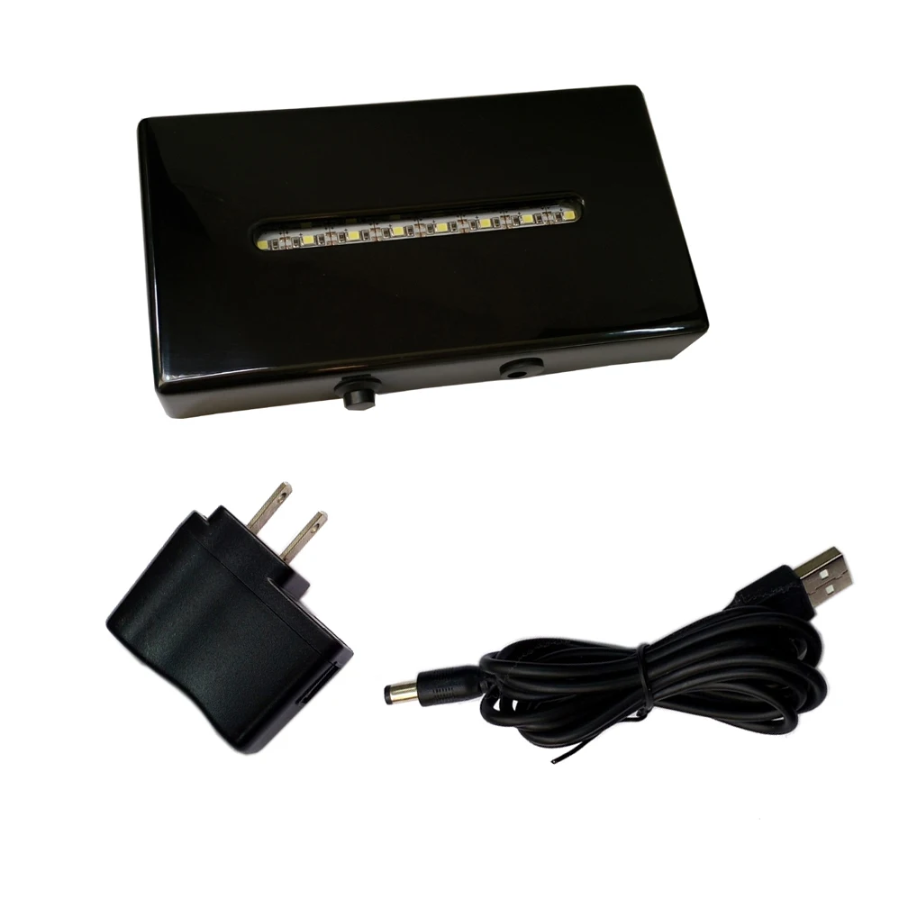 Ultra bright SMD white lights  Black piano lacquer finish  rectangular wooden lighted display landscape crystal base