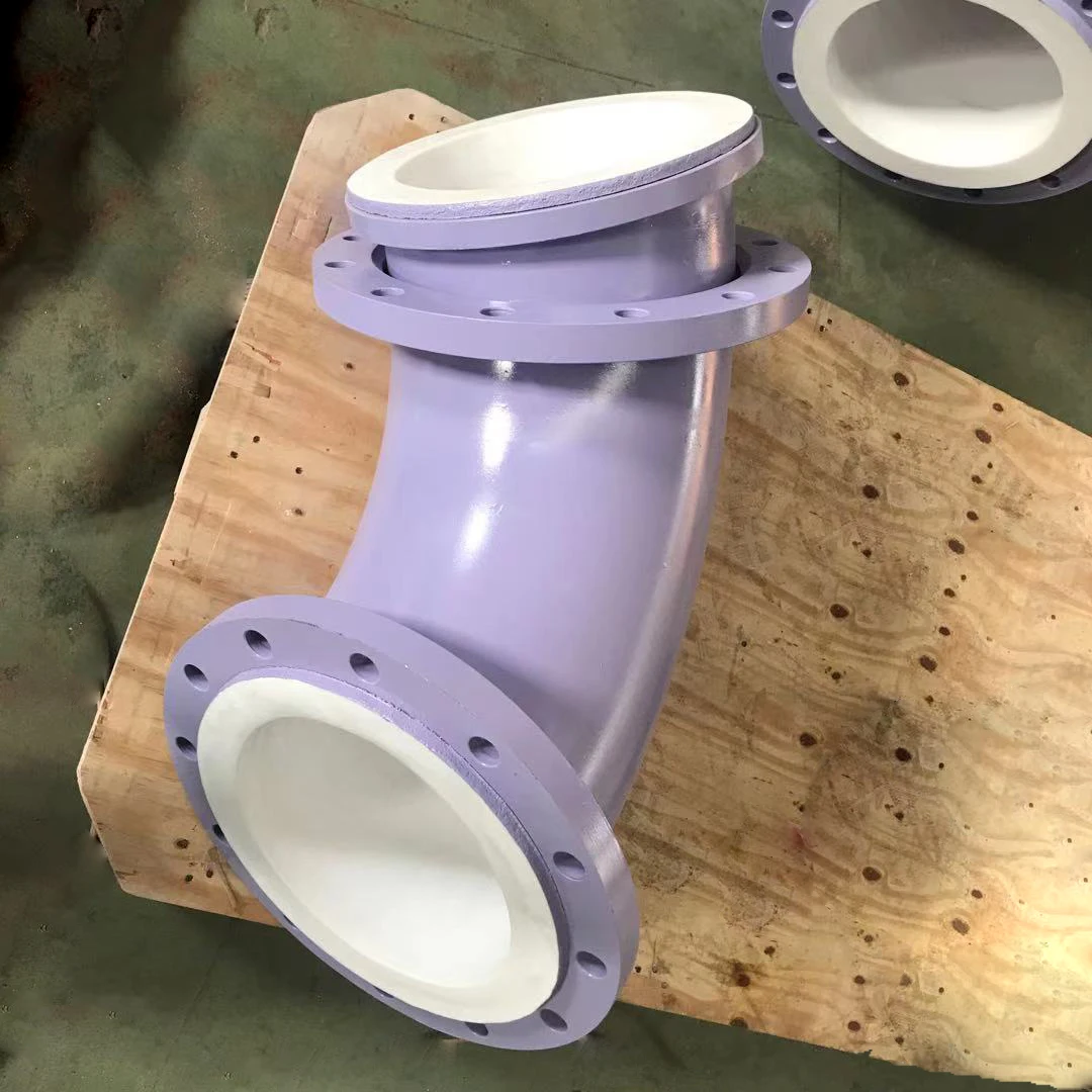 China  hot sale good quality PTFE lined Stainless steel grid compensator PTFE Lined  pipe and fittings elbow