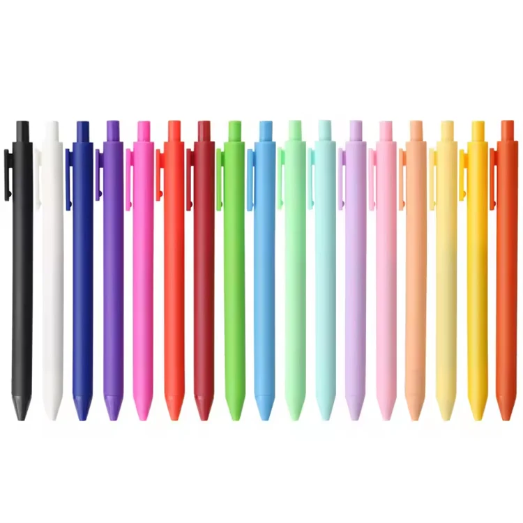 Wholesale Ballpoint Pen Customized Logo Candy Colors Gel Pen Ballpoint Pen School Office Stationery Advertising Gift