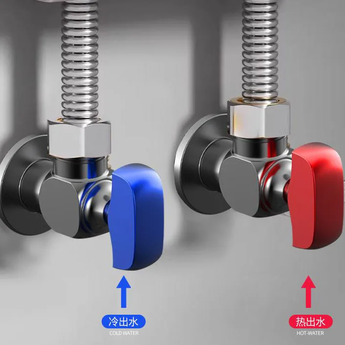 Home gas water heater special hot and cold triangle valve ball core toilet full open valve large flow Angle valve